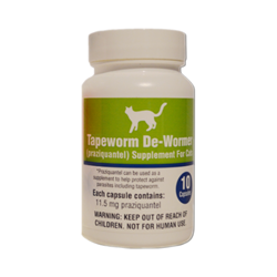 RXJ© Tapeworm De-Wormer for Cats Tapeworm, De-Wormer, feline, cat, RXJ, capstar, wormer, kitt, deworm, OTC, tapeworm, tab, Dipylidium, caninum, Taenia, pisiformis, praziquantel, capshield, health, care, vet, med, topical, supplement, remove, aid, treat, heal, supply, supplies, animal, product